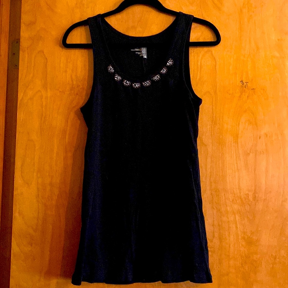 Old navy, black tank top. SizeXL with beaded design on collar.